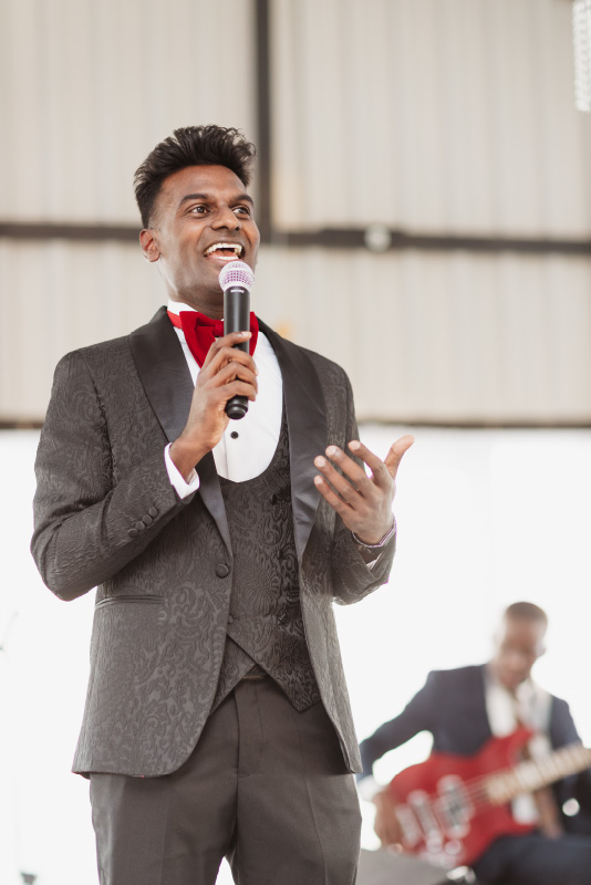 Wesley Chetty engaging with the crowd at an event